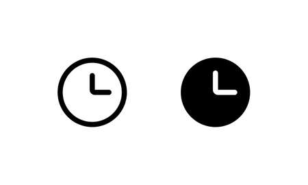 Time icon. With outline and glyph styleのイラスト素材