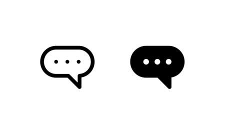 Comment icon. Outline and glyph styleのイラスト素材