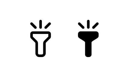 Flashlight icon. Outline and glyph styleのイラスト素材