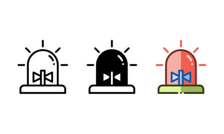 Security alarm icon. With outline, glyph, and filled outline stylesのイラスト素材