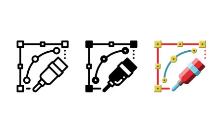 Path tool icon. With outline, glyph and flat styles