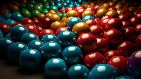 Colorful abstract background with balls. 3D rendered Illustration.の素材