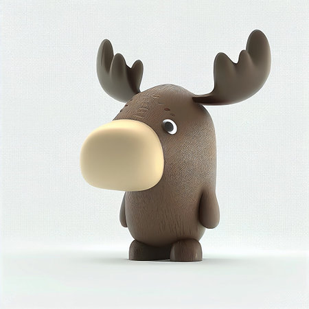 cute reindeer on a white background. 3d illustrationの素材