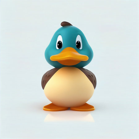 duck isolated on white background. 3d render. eps 10の素材