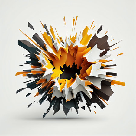 Abstract 3d shattered shape. Vector illustration. Eps 10. Colorful explosion.の写真素材
