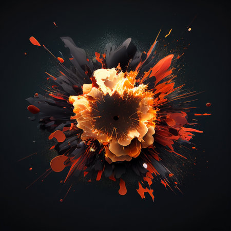 Abstract background with explosion effect. Vector illustration. Black and orange.の写真素材