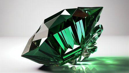 Green sapphire on a white background. 3d rendering.の写真素材