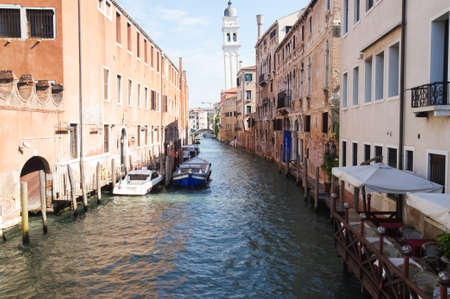 Venice is characterized by a series of islands in a lake where a city has developed that today is a city that lives on activities derived from tourism, where transport through its canals is by boatのeditorial素材