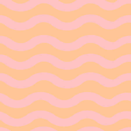 Seamless vector pattern with pastel pink lines. Soft purple background. Simple wavy wallpaper texture. Baby shower fashion textile.のイラスト素材