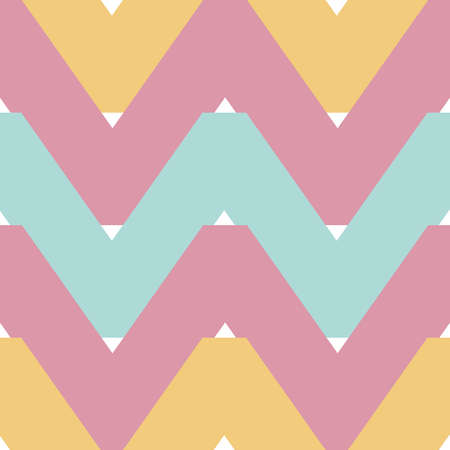 Seamless vector pattern with zigzag texture on pastel pin background. Simple soft geometric wallpaper design. Decorative triangle fashion textile.のイラスト素材