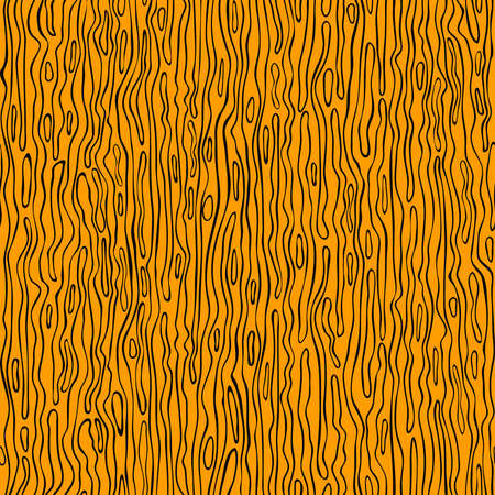 Seamless vector pattern with wavy line texture on orange background. Simple stripe wallpaper design. Decorative tile fashion textile.のイラスト素材
