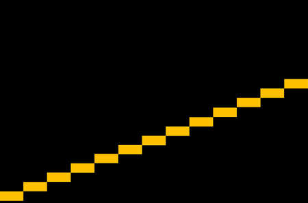 Minimal idea concept. Yellow stairs on black background.の写真素材