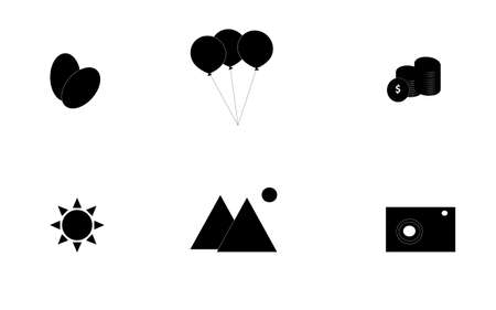 design of camping and outdoor icon pack. outline style version. holiday icons.の写真素材