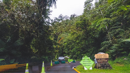 Reservation checkpoint El Yunque National Forest at La Coca Falls VIew areaのeditorial素材