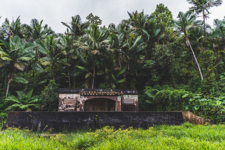 Abandon Bathhouse at Bano Oro Swim area in El Yunque National Forest Puerto Ricoのeditorial素材