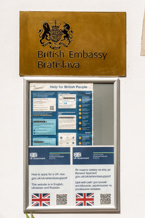 British Embassy Plaque Bratislava Slovakiaのeditorial素材