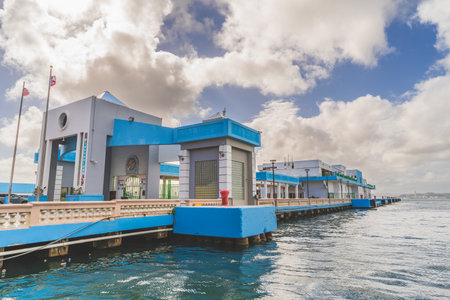 San Juan Puerto Rico - Empty Cruise ship terminalのeditorial素材