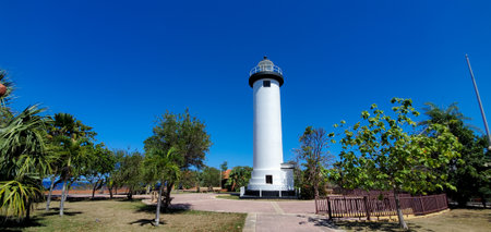 Punta Higuera lighthouse in Rincon Puerto Ricoの写真素材