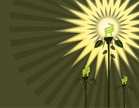 Fluorescent bulbs on a brown backgroundの写真素材