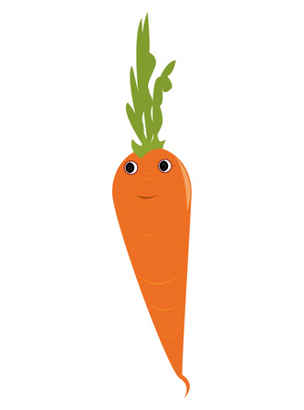 Happy carrot cartoon on a white backgroundのイラスト素材