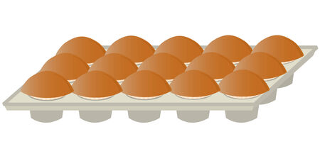 muffins in a baking pan isolated on a white backgroundのイラスト素材