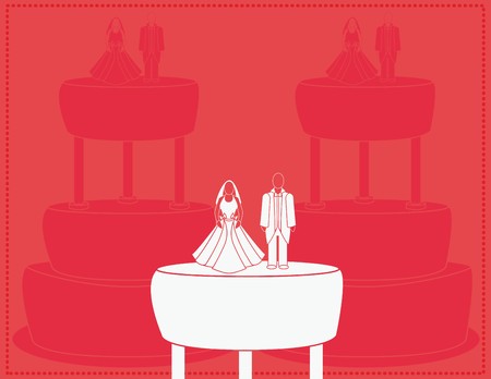Wedding background for a couple with cakes in the backgroundのイラスト素材