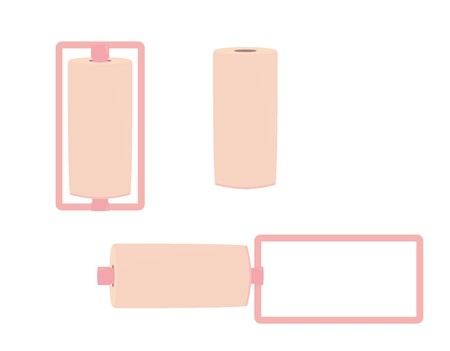 Pink hair curlers on a white backgroundのイラスト素材