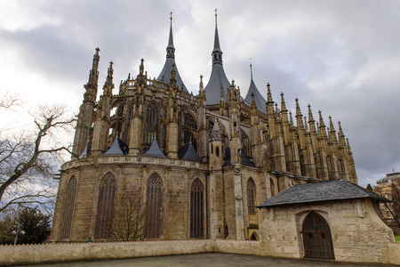 The Cathedral of St. Barbara in kutn? Hora, Czech Republic.の写真素材