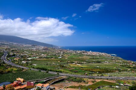 View of the valley of La Orotava, Tenerife, Canary Islands, Spain.の写真素材