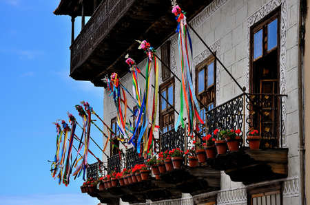 Casa de los Balcones - landmark of the city of La Orotava, sample traditional Spanish architecture, Tenerife, Canary Islands, Spain.の写真素材