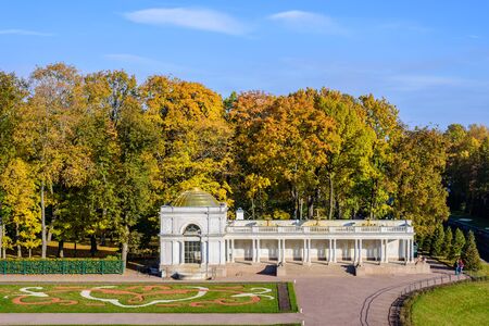 Peterhof Lower Park in the autumn, Peterhof, Russia.のeditorial素材