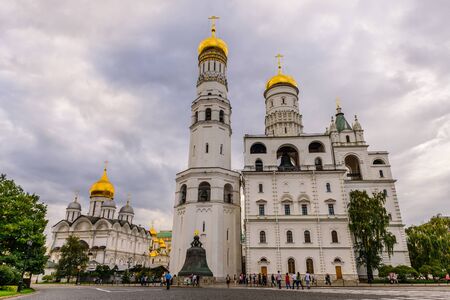 MOSCOW, RUSSIA - SEPTEMBER 19: Ivan the Great bell tower and Archangel Cathedral in the Moscow Kremlin in SEPTEMBER 19, 2015, Moscow, Russia.のeditorial素材