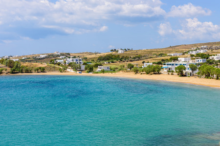 Scenic Logaras beach at Pisso Livadi village, Paros island, Cyclades, Greece.の写真素材