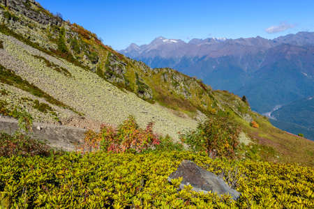 Scenic Caucasus mountains in autumn, Sochi, Russia.の写真素材