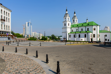 Minsk, Belarus - JUNE 14: The Cathedral Of Holy Spirit - the main Orthodox Church of Belarus and symbol of Minsk in JUNE 14, 2015 in Minsk, Belarus.のeditorial素材