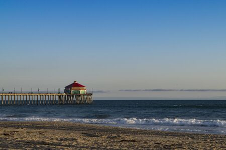 pier at the end of the beachのeditorial素材