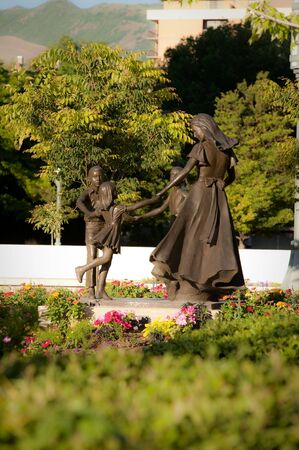 The Mormon Churches Temple Square in Salt Lake City, Utahの写真素材