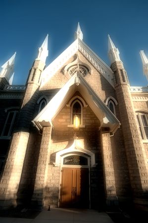 The Mormon Churches Temple Square in Salt Lake City, Utahの写真素材