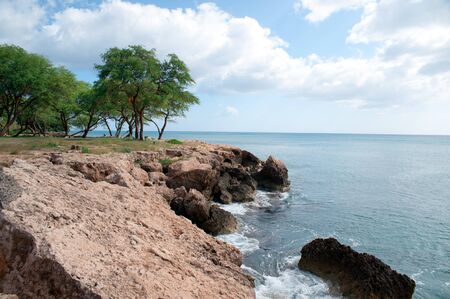Coastal shores of Oahu Hawaii in Ko Olina.の写真素材