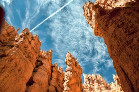 Unique rock formations in Bryce Canyon located in Utah, United States.の写真素材