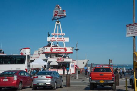 San Francisco, CA - February 03: Red and White Fleet's cruise and Ferry Terminal located in San Francisco's Fisherman's Wharf Districtのeditorial素材