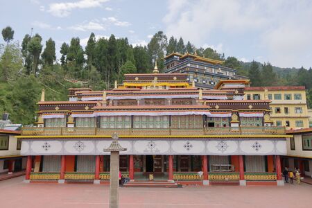 Sikkim, India - June 19,2019: People visiting Rumtek Monestary heavily guarded at Sikkim, Indiaのeditorial素材