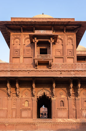 Historic Fatehpur Sikri Agra - Red sandstone mughal architecture structure. A UNESCO World Heritage Siteの写真素材