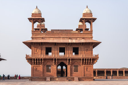 Diwan-E-Khas hall at Fatehpur Sikri, Fatehpur Sikri is a small city in northern Indiaの写真素材
