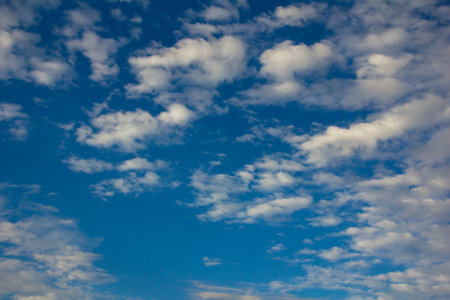 photo wallpaper Background blue sky with white clouds.