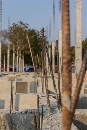 Building structure of the building concrete piles the main structureの写真素材