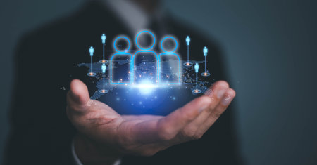 Hiring, performance. CRM, Customer Relationship Management, Executive's select Human Resource Network Structure HR, effective management and recruitment, effective organizational structure, training.の写真素材