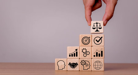 Business ethics and compliance concept. Ethical investment, sustianable development. Business integrity and moral. The effective compliance and ethics culture in workplace.の写真素材