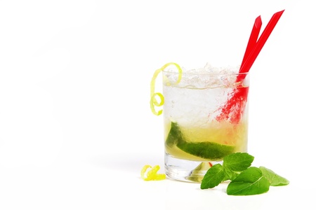 Refreshing caipirinha cocktailの写真素材