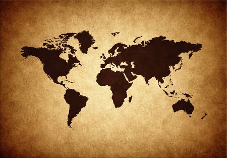 Grunge world map illustrationの写真素材
